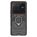 Vivo X80 Pro Hybrid Cover med Ring Holder - Sort