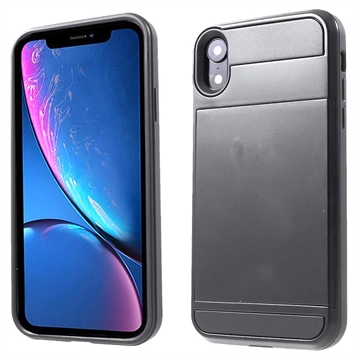 iPhone XR Hybrid Cover med Glidekortholder - Sort