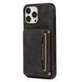 iPhone 14 Hybrid Cover med Pung - Sort