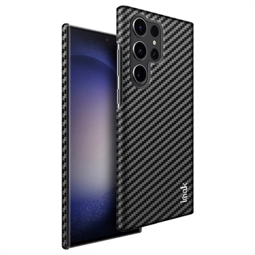 Imak Ruiyi Samsung Galaxy S23 Ultra 5G Belagt Cover - Karbonfiber - Sort