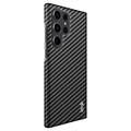 Imak Ruiyi Samsung Galaxy S23 Ultra 5G Belagt Cover - Karbonfiber - Sort