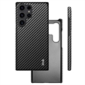 Imak Ruiyi Samsung Galaxy S23 Ultra 5G Belagt Cover - Karbonfiber - Sort