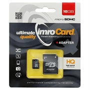Imro microSDHC-hukommelseskort med SD-adapter - 16GB