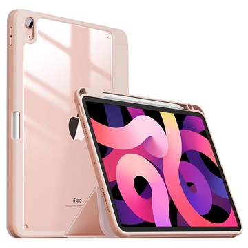 Infiland Crystal iPad Air 2020/2022 Folio Cover (Open Box - God stand) - Pink