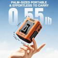JF130 Bærbar lændevifte med LED-lys - 8000mAh - Orange