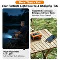 JF130 Bærbar lændevifte med LED-lys - 8000mAh - Orange