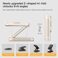 JJT-C42 Qi2 3-i-1 sammenklappelig magnetisk trådløs oplader i aluminiumslegering - 15W - sølv