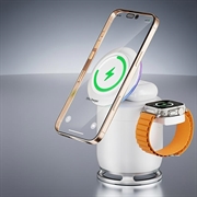 JJT-C52 Qi2 3-i-1 magnetisk trådløs oplader med højttaler og RGB - 15W - Hvid