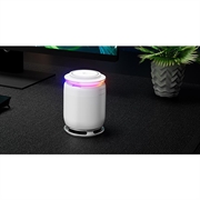 JJT-C52 Qi2 3-i-1 magnetisk trådløs oplader med højttaler og RGB - 15W - Hvid