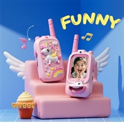 JK200 Video Walkie-Talkie til børn med kamera - 2 stk. - Lyserød enhjørning