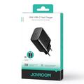 JOYROOM JR-TCF11 25W hurtig vægoplader med USB-C til USB-C 60W 1m kabel, EU-stik - sort