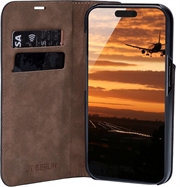 iPhone 15 Pro JT Berlin BookCase Tegel Flip Lædercover - Sort