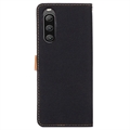 Sony Xperia 10 V Jeans Series Pung Cover - Sort