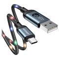 Joyroom JR-N16 Flettet USB-C Kabel - 3A, 1.2m - Grå