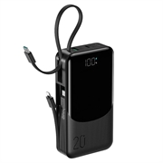 Joyroom JR-PC2 20000mAh powerbank med 3 indbyggede kabler og LED-display - 22.5W