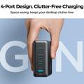 Joyroom JR-TG11 4-ports GaN-hurtigoplader 100W - sort
