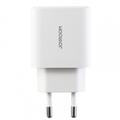 Joyroom JR-TG6 GaN 3-ports 30W vægoplader - USB-C/Lightning/USB-A - hvid