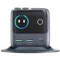 Joyroom JR-TRD01 Podix 140W GaN-bordoplader med udtrækkelige USB-C-kabler - grå