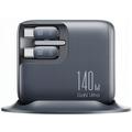 Joyroom JR-TRD01 Podix 140W GaN-bordoplader med udtrækkelige USB-C-kabler - grå