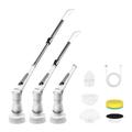K-109 trådløs elektrisk rengøringsbørste med 4 børstehoveder og 3 hastigheder - grå