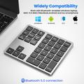 K-35 Bluetooth Keypad Slim 35-Keys Computer Laptop Keyboard Tablet Accessories - Sort Grå