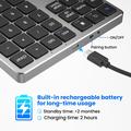 K-35 Bluetooth Keypad Slim 35-Keys Computer Laptop Keyboard Tablet Accessories - Sort Grå