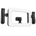 K03 Håndholdt ringlampe med telefonholder - sort