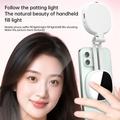 K04 magnetisk selfie-ringlys med spejl - hvid