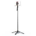 K06 Magnetisk Bluetooth-selfiestang med to arbejdslamper - 170cm - sort