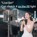 K06 Magnetisk Bluetooth-selfiestang med to arbejdslamper - 170cm - sort
