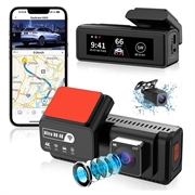 K17 dobbelt 4K-bilkamera med HDR-nattesyn, GPS og WiFi - sort