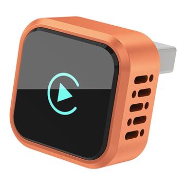 K6 Ultra1 2-i-1 trådløs CarPlay/Android Auto-adapter – Bluetooth 5.4, dual-band WiFi – Orange