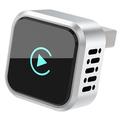 K6 Ultra1 2-i-1 trådløs CarPlay/Android Auto-adapter – Bluetooth 5.4, dual-band WiFi – sølv