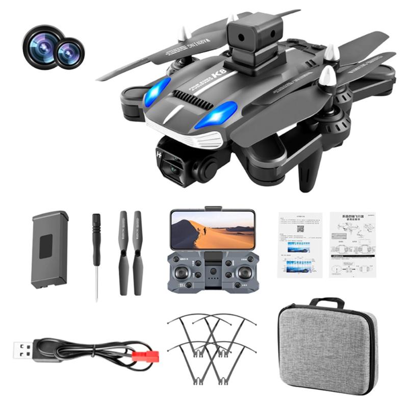 Foldbar Drone med Kamera og 4-Vejs Forhindringssensor K8 - Sort