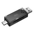 KAWAU C351 USB 3.0 højhastighedstype C + USB SD / TF-kortlæser bærbar OTG-adapter