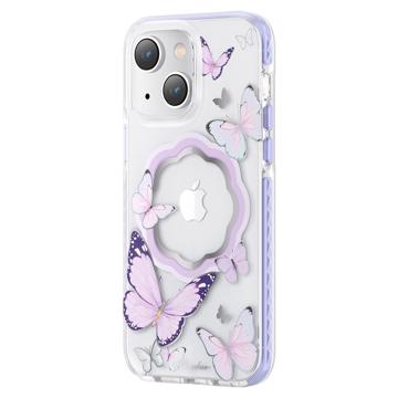 Kingxbar Butterfly Shiny iPhone 14 Hybrid Cover - Lilla