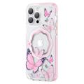Kingxbar Butterfly Shiny iPhone 14 Pro Max Hybrid Cover - Pink