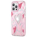Kingxbar Heart Star iPhone 14 Pro Max Hybrid Cover - Pink