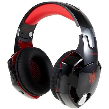 KOTION EACH G2000BT Stereo Gaming Headset Støjreducerende Over Ear-hovedtelefoner med aftagelig mikrofon - Rød