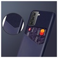 KSQ Samsung Galaxy S21+ 5G Cover med Kort Lomme - Blå