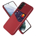 KSQ Samsung Galaxy S22 5G Cover med Kortholder - Rød