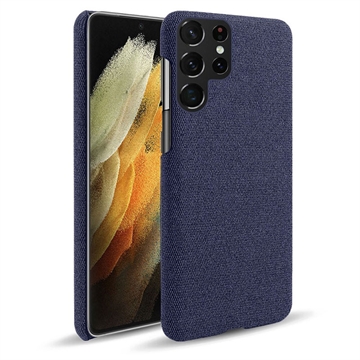 KSQ Stofbelagt Samsung Galaxy S22 Ultra 5G Plastikcover - Blå