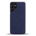 KSQ Stofbelagt Samsung Galaxy S22 Ultra 5G Plastikcover - Blå