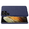 KSQ Stofbelagt Samsung Galaxy S22 Ultra 5G Plastikcover - Blå