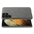 KSQ Stofbelagt Samsung Galaxy S22 Ultra 5G Plastikcover - Grå