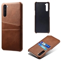OnePlus Nord KSQ Belagt Plastikcover med Kortlommer - Brun