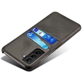 Samsung Galaxy S22 5G KSQ Belagt Plastikcover med Kortlommer - Sort