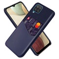 KSQ Samsung Galaxy A12 Cover med Kort Lomme - Blå