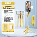 KT08 gimbal-stabilisator med stativ og magnetisk fyldlys - gul