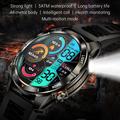 KT80 Sports Smart Watch - 3ATM vandtæt, Bluetooth-opkald, 1.46" HD-berøringsskærm, integreret lommelygte